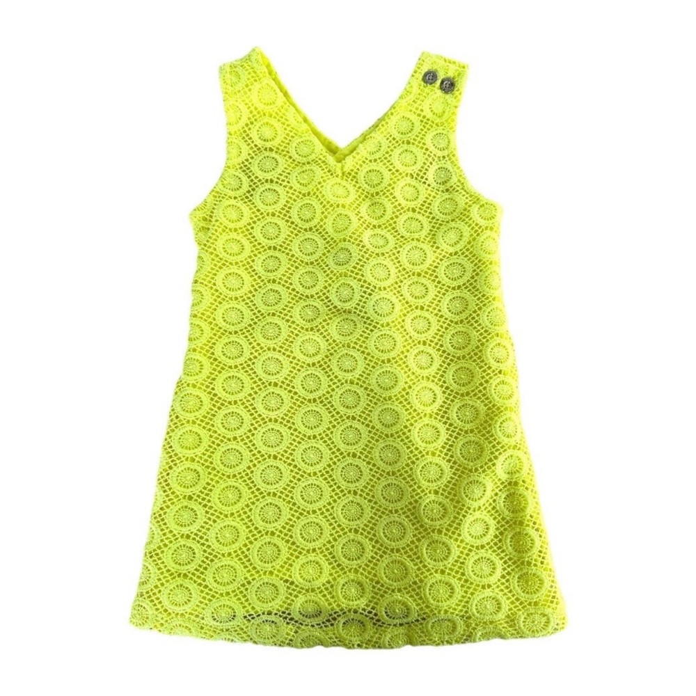 Genuine Kids Neon Yellow Crochet Lace Dress